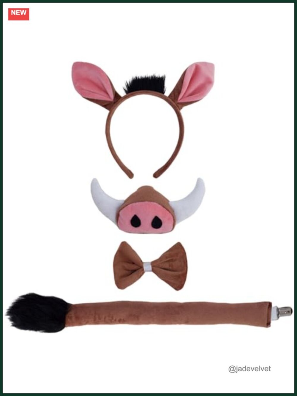 Halloween Warthog Animal Ears Headband Costume Accessory Set